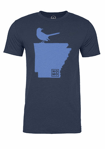 Arkansas State Bird Tee/Light Blue on Navy - Men's