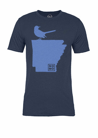 Arkansas State Bird Tee/Light Blue on Navy - Women's