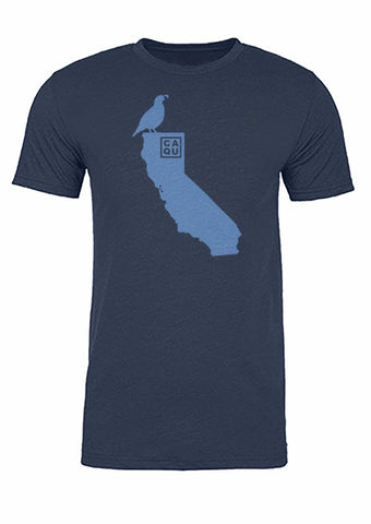 California State Bird Tee/Light Blue on Navy - Men's