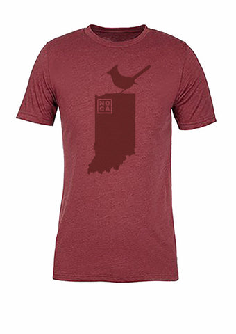 Indiana State Bird Tee/Red on Red - Women's