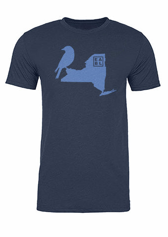 New York State Bird Tee/Light Blue on Navy - Men's