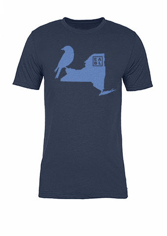 New York State Bird Tee/Light Blue on Navy - Women's