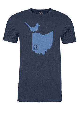 Ohio State Bird Tee/Light Blue on Navy - Men's