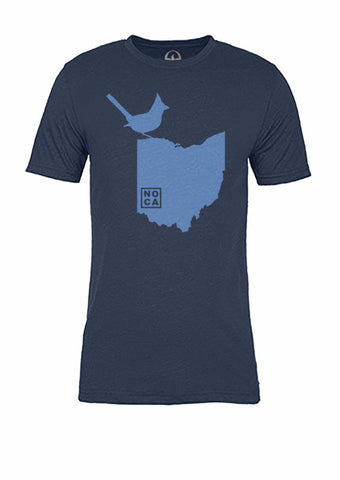 Ohio State Bird Tee/Light Blue on Navy - Women's