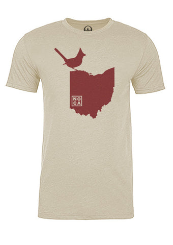 Ohio State Bird Tee/Red on Antique White - Men's