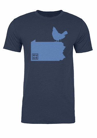 Pennsylvania State Bird Tee/Light Blue on Navy - Men's