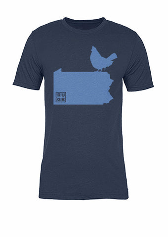 Pennsylvania State Bird Tee/Light Blue on Navy - Women's